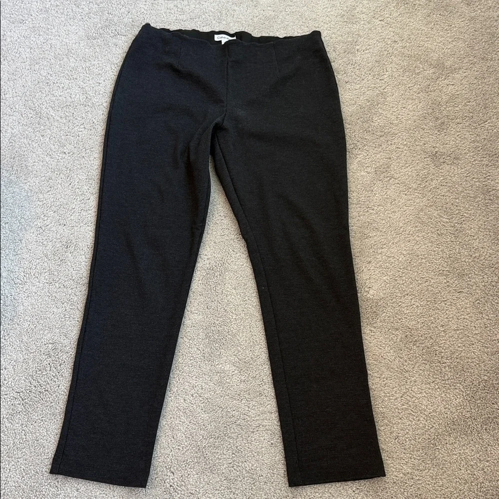Calvin Klein Charcoal Textured Pull On Trousers Size 12